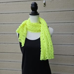 neon yellow mesh scarf